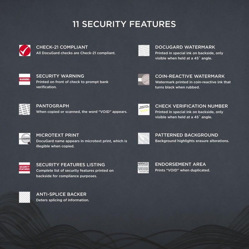 دوكو جارد DocuGard Security Blue Marble Business Checks مع 11 ميزة لمنع الاحتيال - Image 4